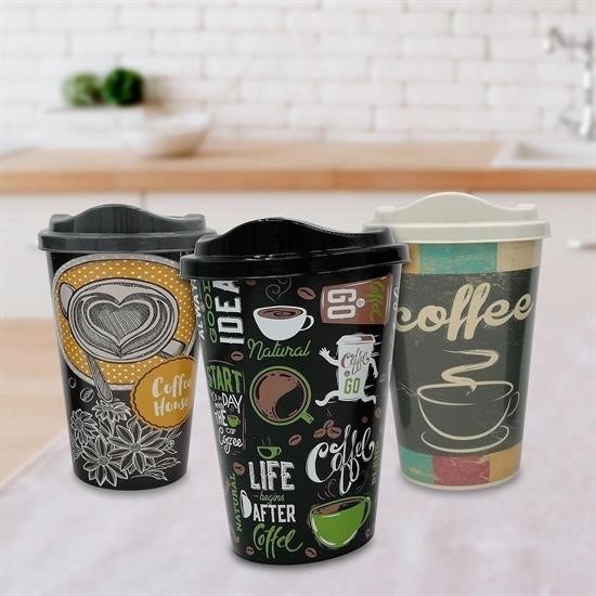 Robinanka® 3 Adet Kahve Bardağı Seti Dekoratif Plastik Kahve Muhafaza Bardağı Robinanka® 3 Adet Kahve Bardağı Seti Dekoratif Plastik Kahve Muhafaza Bardağı
