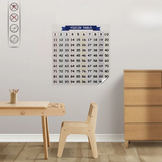Robinanka® Matematik Öğreten Yüzlük Tablo Duvarda İz Bırakmaz Akıllı Kağıt Yapışkansız Statik 60x60 cm Robinanka® Matematik Öğreten Yüzlük Tablo Duvarda İz Bırakmaz Akıllı Kağıt Yapışkansız Statik 60x60 cm