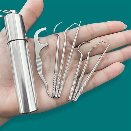  Robinanka® 7 Parça Paslanmaz Çelik Ağız Diş Tartar Sökücü Temizlik Bakım Seti