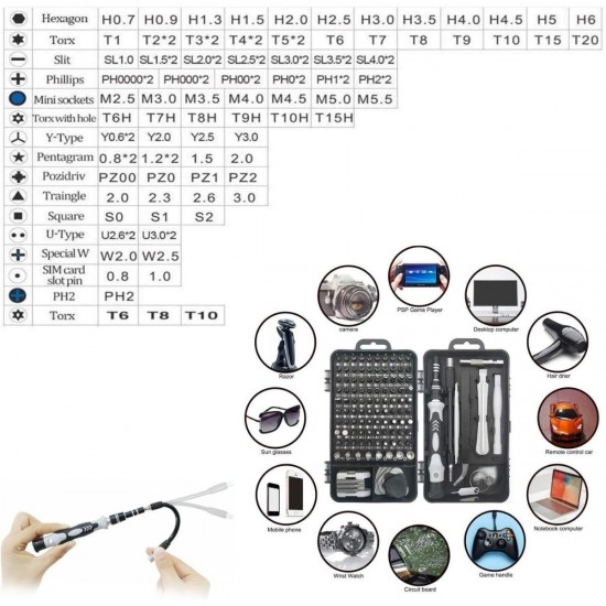 Robinanka® Hassas Tornavida Seti Bilgisayar Pc Telefon Onarım Aracı Seti Manyetik 115 in 1 Tornavida Seti Robinanka® Hassas Tornavida Seti Bilgisayar Pc Telefon Onarım Aracı Seti Manyetik 115 in 1 Tornavida Seti