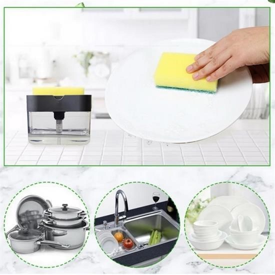 Robinanka® İkisi Bir Arada Basmalı Pratik Sıvı Sabunluk Pompası ve Bulaşık Yıkama Süngeri Haznesi Robinanka® İkisi Bir Arada Basmalı Pratik Sıvı Sabunluk Pompası ve Bulaşık Yıkama Süngeri Haznesi