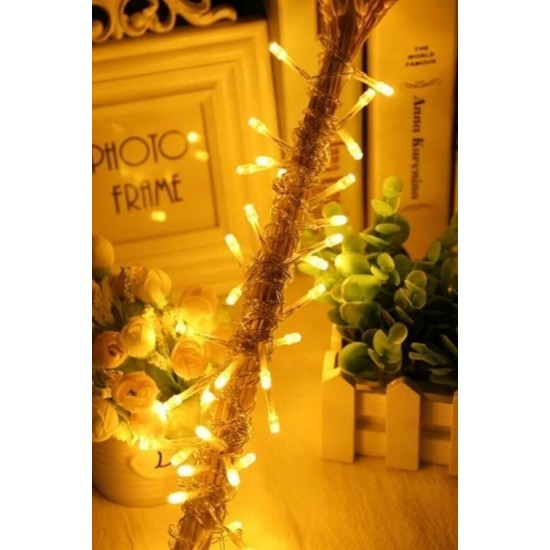 Robinanka® 10 Metre 100 Ledli 8 Fonksiyonlu Dekoratif Lambader Sarı Lamba Robinanka® 10 Metre 100 Ledli 8 Fonksiyonlu Dekoratif Lambader Sarı Lamba