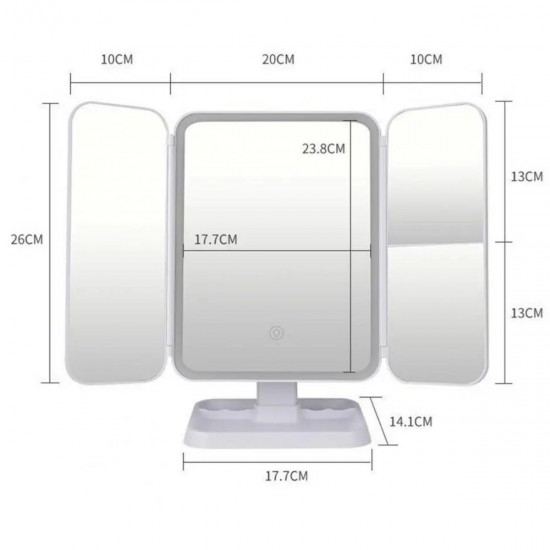 Robinanka® 2 Kapaklı,3 Farklı Dokunmatik Led Ayarlı USB Şarj ile Şarj Olabilen Makyaj Aynası Robinanka® 2 Kapaklı,3 Farklı Dokunmatik Led Ayarlı USB Şarj ile Şarj Olabilen Makyaj Aynası