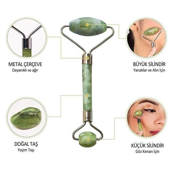 Robinanka® 2li Set Çift Taraflı Cilt Temizleme Fırçası ve Yeşim Taşı Çift Taraflı Cilt Masaj Aleti Robinanka® 2li Set Çift Taraflı Cilt Temizleme Fırçası ve Yeşim Taşı Çift Taraflı Cilt Masaj Aleti