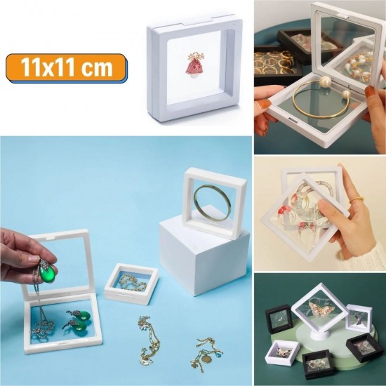 Robinanka® 11x11cm Standlı 3D Takı Ziynet Hatıra Koleksiyon Saklama Kutusu Şeffaf Film Çerçevesi Robinanka® 11x11cm Standlı 3D Takı Ziynet Hatıra Koleksiyon Saklama Kutusu Şeffaf Film Çerçevesi