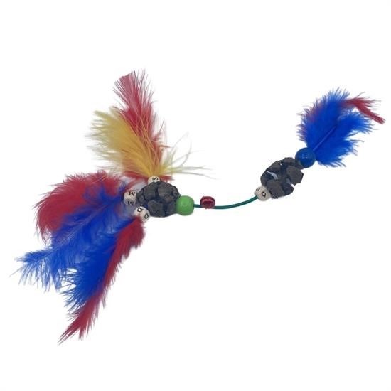 Robinanka® Tüylü Tahta Boncuklu Zilli Kedi Oyuncağı Çok Renkli Kedi Oyuncak Robinanka® Tüylü Tahta Boncuklu Zilli Kedi Oyuncağı Çok Renkli Kedi Oyuncak