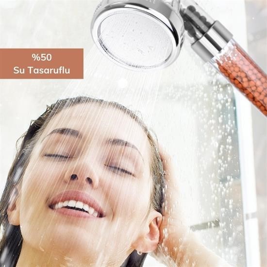 Robinanka %50 Su Tasarruflu ve Arıtmalı Doğal Taşlı Banyo El Duş Başlığı