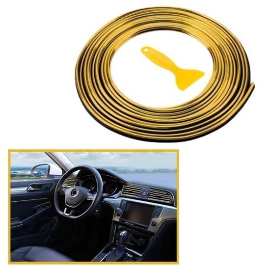 Robinanka Gold Araba Oto Trim Dekorasyon Şeridi Kauçuk Elastik Kolay Kurulum 5 metre Şerit Bant Robinanka Gold Araba Oto Trim Dekorasyon Şeridi Kauçuk Elastik Kolay Kurulum 5 metre Şerit Bant