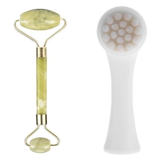 Robinanka® 2li Set Çift Taraflı Cilt Temizleme Fırçası ve Yeşim Taşı Çift Taraflı Cilt Masaj Aleti Robinanka® 2li Set Çift Taraflı Cilt Temizleme Fırçası ve Yeşim Taşı Çift Taraflı Cilt Masaj Aleti