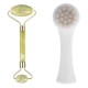 Robinanka® 2li Set Çift Taraflı Cilt Temizleme Fırçası ve Yeşim Taşı Çift Taraflı Cilt Masaj Aleti Robinanka® 2li Set Çift Taraflı Cilt Temizleme Fırçası ve Yeşim Taşı Çift Taraflı Cilt Masaj Aleti