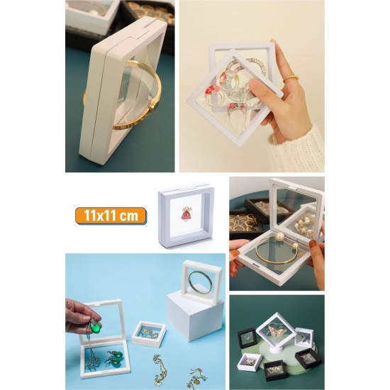 Robinanka® 11x11cm Standlı 3D Takı Ziynet Hatıra Koleksiyon Saklama Kutusu Şeffaf Film Çerçevesi Robinanka® 11x11cm Standlı 3D Takı Ziynet Hatıra Koleksiyon Saklama Kutusu Şeffaf Film Çerçevesi