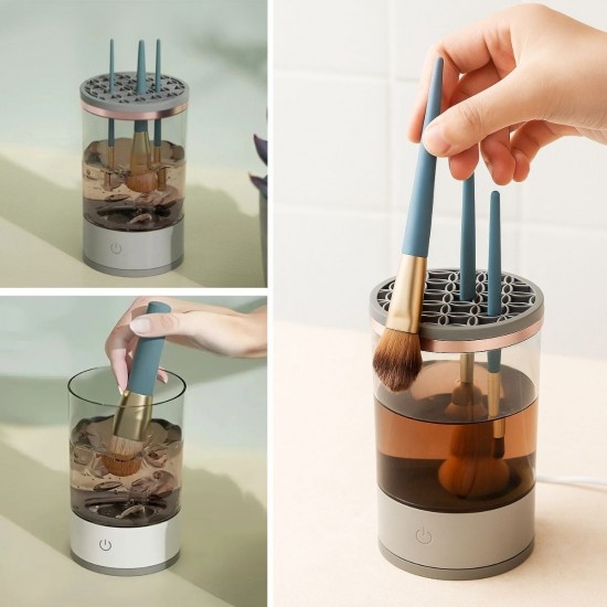 Robinanka USB Şarjlı Makyaj Fırçası Temizleyici Aparat Hızlı Kurutmalı, Çok Yönlü Fırça Temizleyici