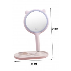 Robinanka Kedi Kulaklı Telefon Standlı Yuvarlak Dokunmatik Led Ayarlı Masa Üstü Makyaj Aynası Robinanka Kedi Kulaklı Telefon Standlı Yuvarlak Dokunmatik Led Ayarlı Masa Üstü Makyaj Aynası