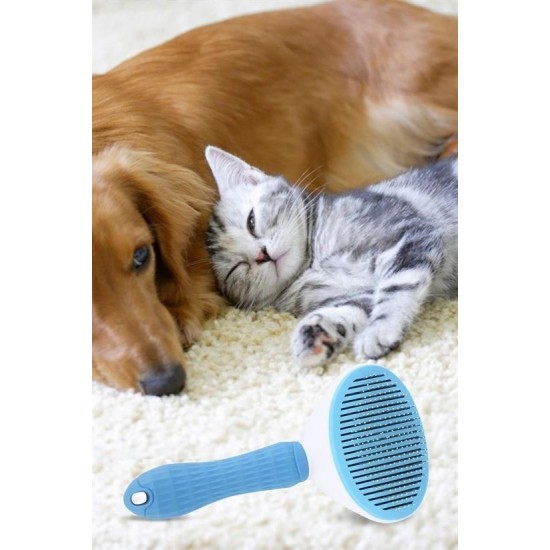 Robinanka® Kedi Köpek Tüy Toplayıcı Kendini Temizleyebilen Ergonomik Saplı Evcil Hayvan Tarağı Mavi Robinanka® Kedi Köpek Tüy Toplayıcı Kendini Temizleyebilen Ergonomik Saplı Evcil Hayvan Tarağı Mavi