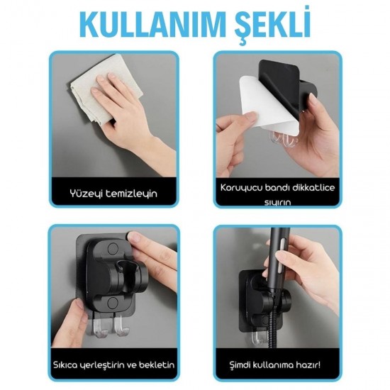 Robinanka® Kendiliğinden Güçlü Yapışkanlı Askılı Duş Başlık Tutucu Robinanka® Kendiliğinden Güçlü Yapışkanlı Askılı Duş Başlık Tutucu