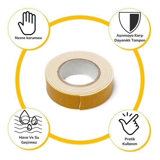 Robinanka® Çok Amaçlı Tüm Yüzeylerde Kullanıma Uygun Beyaz Çift Taraflı Köpük Sünger Montaj Bant Robinanka® Çok Amaçlı Tüm Yüzeylerde Kullanıma Uygun Beyaz Çift Taraflı Köpük Sünger Montaj Bant