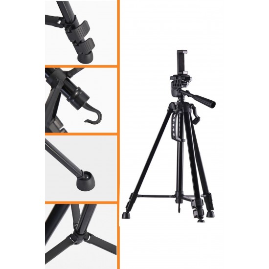 Robinanka® Telefon ve Fotoğraf Makinası Takılabilen Bluetooth Kumandalı 146 cm Tripod