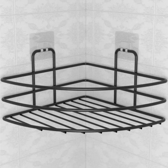 Robinanka® Kendiliğinden Yapışkanlı Montaj Gerektirmeyen Tek Katlı Banyo Askı Köşe Şampuanlık Siyah Robinanka® Kendiliğinden Yapışkanlı Montaj Gerektirmeyen Tek Katlı Banyo Askı Köşe Şampuanlık Siyah