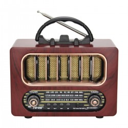 Robinanka Orta Boy Retro Ahşap Tasarım Bluetooth Hoparlörlü Radyo – FM/AM Destekli, Şarjlı ve Taşınabiliri Radyo NS-6636 Robinanka Orta Boy Retro Ahşap Tasarım Bluetooth Hoparlörlü Radyo – FM/AM Destekli, Şarjlı ve Taşınabiliri Radyo NS-6636