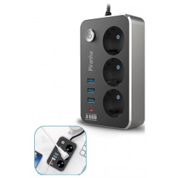Robinanka Isıya Dayanıklı Termal Akım Korumalı 2 Mt 10A 2500W 3lü Priz ve 3 Usbi 21A Uzatma Kablosu Robinanka Isıya Dayanıklı Termal Akım Korumalı 2 Mt 10A 2500W 3lü Priz ve 3 Usbi 21A Uzatma Kablosu