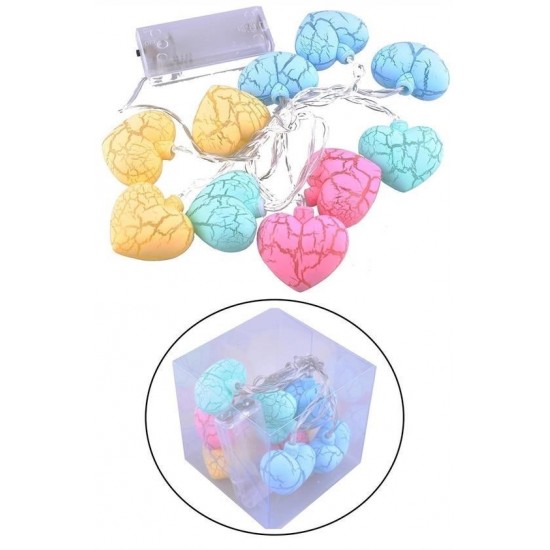 Robinanka® 10lu Renkli Kalp Şeklinde Dekoratif Dolama Led Aydınlatması Robinanka® 10lu Renkli Kalp Şeklinde Dekoratif Dolama Led Aydınlatması