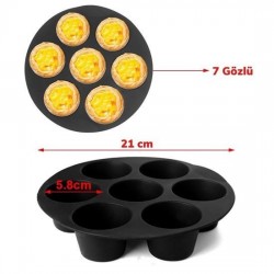 Robinanka 7 Gözlü Silikon Çok Amaçlı Airfryer Muffin Cupcake Kek ve Çörek Pişirme Kalıbı Robinanka 7 Gözlü Silikon Çok Amaçlı Airfryer Muffin Cupcake Kek ve Çörek Pişirme Kalıbı