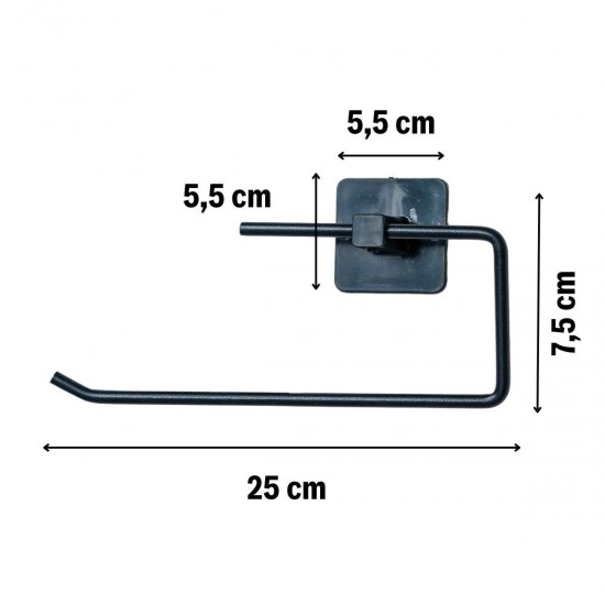 Robinanka® Kendiliğinden Yapışkanlı Siyah Paslanmaz Metal Rulo Havluluk Aparat Robinanka® Kendiliğinden Yapışkanlı Siyah Paslanmaz Metal Rulo Havluluk Aparat