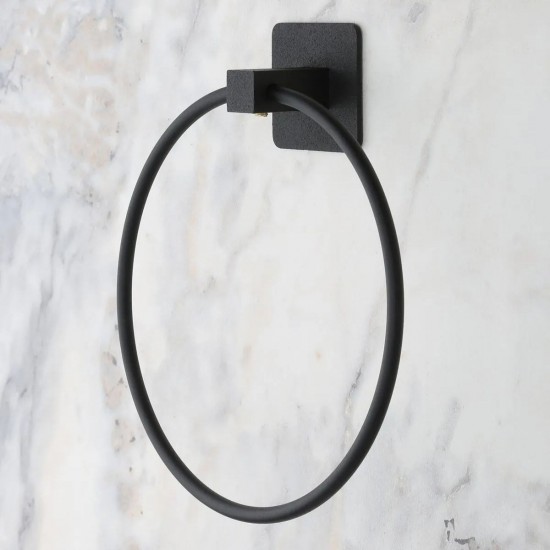 Robinanka Kendiliğinden Yapışkanlı Siyah Paslanmaz Metal Yuvarlak Havluluk Robinanka Kendiliğinden Yapışkanlı Siyah Paslanmaz Metal Yuvarlak Havluluk