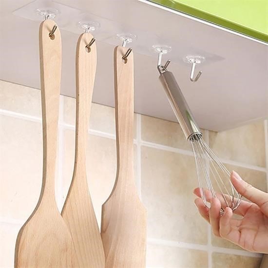 Robinanka® Süper Güçlü Yapışkanlı Suya Dayanıklı Şeffaf Askı 5li Set Yeniden Kullanılabilir Kancalar Robinanka® Süper Güçlü Yapışkanlı Suya Dayanıklı Şeffaf Askı 5li Set Yeniden Kullanılabilir Kancalar