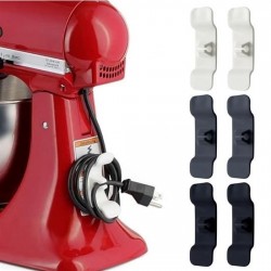 Buffer 6'lı Pratik Kablo Toparlayıcı Yapışkanlı Klips Mutfak Air Fryer Kettle Kahve Tost Makinası  Buffer 6'lı Pratik Kablo Toparlayıcı Yapışkanlı Klips Mutfak Air Fryer Kettle Kahve Tost Makinası