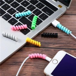 Robinanka 4lü Apple, Android Şaj Kablosu Koruyucu Silikon Spiral Yay Aparat Robinanka 4lü Apple, Android Şaj Kablosu Koruyucu Silikon Spiral Yay Aparat