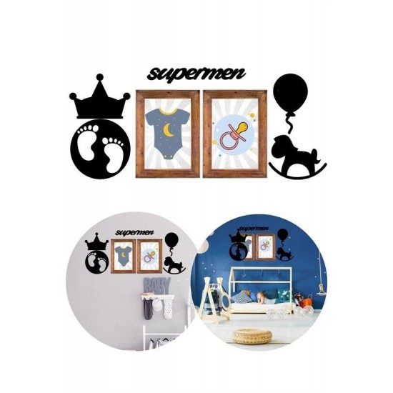 Robinanka® DECO103 Supermen Dekoratif Duvar Süsü Tablo Aksesuar Ahşap Tasarım Hediye Pano Sticker Seti Robinanka® DECO103 Supermen Dekoratif Duvar Süsü Tablo Aksesuar Ahşap Tasarım Hediye Pano Sticker Seti