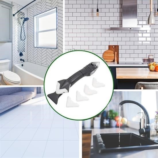 Robinanka®  3 ü 1 Arada Fayans Derz Silikon Kazıyıcı Sıyırıcı Ve Uygulayıcı Aparat