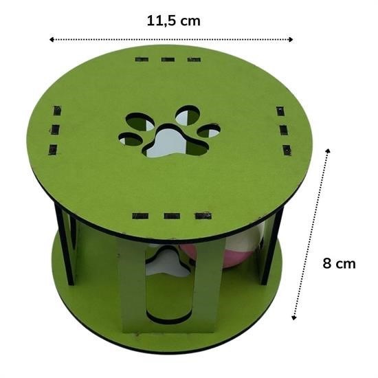 Robinanka® Ahşap Kafes Renkli Toplu Kedi Patisi Desenli Sesli Kedi Oyuncağı Robinanka® Ahşap Kafes Renkli Toplu Kedi Patisi Desenli Sesli Kedi Oyuncağı