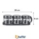 Robinanka® Siyah 3lü Standlı Kapaklı Kaşıklı Cam Hava Sızdırmaz Baharatlık Takımı KC-386 Robinanka® Siyah 3lü Standlı Kapaklı Kaşıklı Cam Hava Sızdırmaz Baharatlık Takımı KC-386