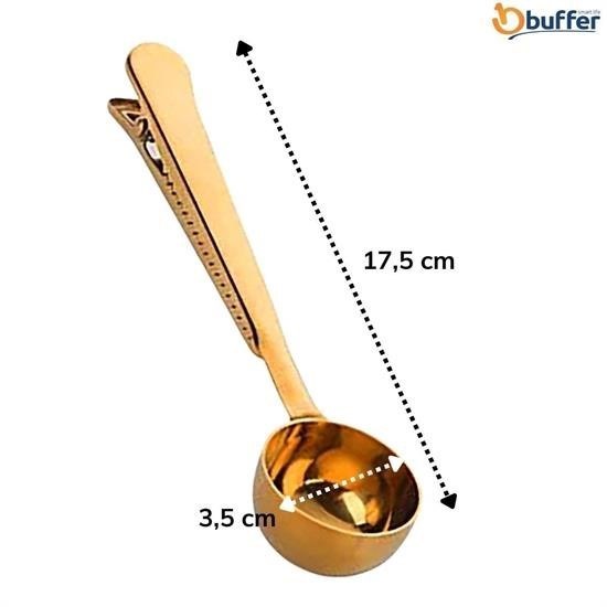 Robinanka Mandallı Kahve Ölçü Kaşığı Gold Çok Fonksiyonlu Paslanmaz Çelik Kaşık Robinanka Mandallı Kahve Ölçü Kaşığı Gold Çok Fonksiyonlu Paslanmaz Çelik Kaşık