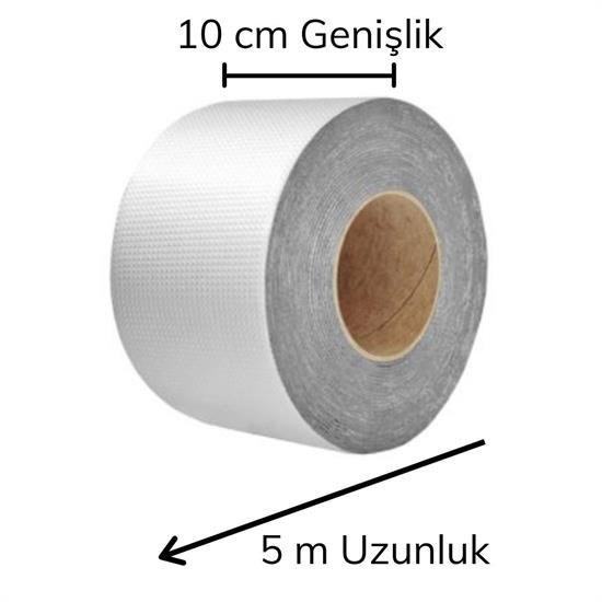 Robinanka Yüksek Sıcaklık Dayanan Su Geçirmez Çatı Boru Duvar Çatlak Yapışkan Bant Folyo 5 mt x 10 cm