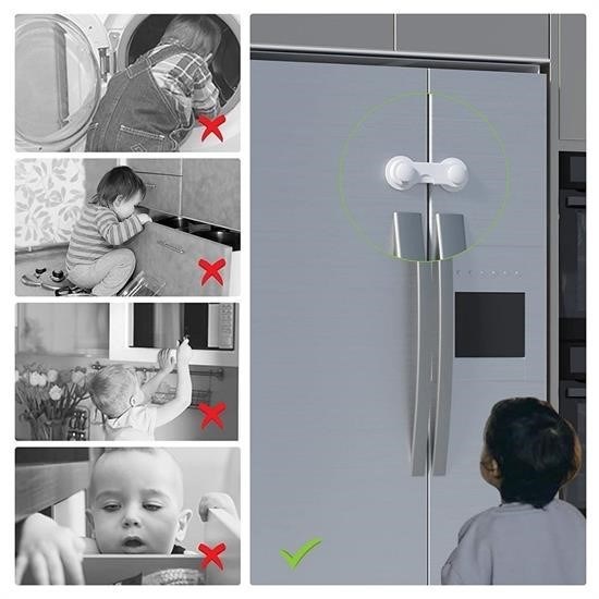 Robinanka® Bebek Çocuk Güvenliği Çekmece ve Dolap İçin Kendiliğinde Yapışkanlı Vidasız Kapak Kilidi Robinanka® Bebek Çocuk Güvenliği Çekmece ve Dolap İçin Kendiliğinde Yapışkanlı Vidasız Kapak Kilidi