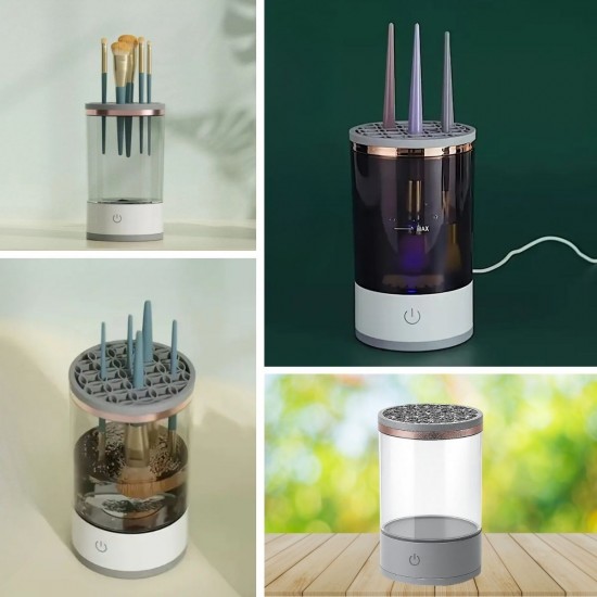 Robinanka USB Şarjlı Makyaj Fırçası Temizleyici Aparat Hızlı Kurutmalı, Çok Yönlü Fırça Temizleyici