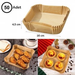 Robinanka 100 Adet Air Fryer Pişirme Kağıdı Tek Kullanımlık  Gıda Yağlı Kağıdı Kare Tabak Model Robinanka 100 Adet Air Fryer Pişirme Kağıdı Tek Kullanımlık  Gıda Yağlı Kağıdı Kare Tabak Model
