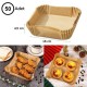 Robinanka® 100 Adet Air Fryer Pişirme Kağıdı Tek Kullanımlık  Gıda Yağlı Kağıdı Kare Tabak Model