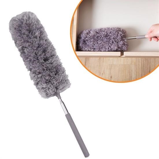 Robinanka 140 Cm Teleskopik Uzatılabilir Mikrofiber Yumuşak Başlıklı Gri Toz Alma Fırçası  Toz Püskülü
