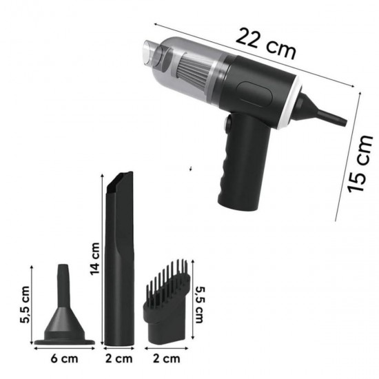 Buffer 3in1 Araç İçi Kablosuz Şarjlı Mini El Süpürgesi Vakum ve Üfleme Buffer 3in1 Araç İçi Kablosuz Şarjlı Mini El Süpürgesi Vakum ve Üfleme