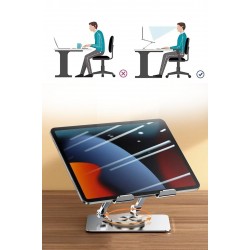 Robinanka 360 Derece Dönebilen Yükseltilmiş Masaüstü Ayarlanabilir  Metal Tablet Standı Robinanka 360 Derece Dönebilen Yükseltilmiş Masaüstü Ayarlanabilir  Metal Tablet Standı