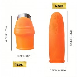 Robinanka 5 Parça Pratik Parmak Koruyucu 1 Parça Baş Parmak Bıçaklı Eldiven Sebze Meyve Soyucu Kesme Ayıklayıcı Silikon Set Robinanka 5 Parça Pratik Parmak Koruyucu 1 Parça Baş Parmak Bıçaklı Eldiven Sebze Meyve Soyucu Kesme Ayıklayıcı Silikon Set