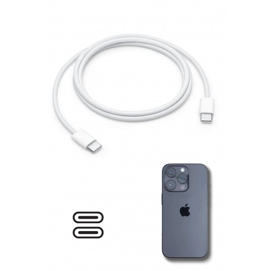 Robinanka® Apple 15/15 Pro Type-C to Type-C Hasır Örgü Hızlı Şarj Kablosu (1m) Robinanka® Apple 15/15 Pro Type-C to Type-C Hasır Örgü Hızlı Şarj Kablosu (1m)