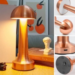 Robinanka Mantar Model Bronz Renk Şarjlı Dokunmatik 3 Renkli LED Masa Lambası Robinanka Mantar Model Bronz Renk Şarjlı Dokunmatik 3 Renkli LED Masa Lambası
