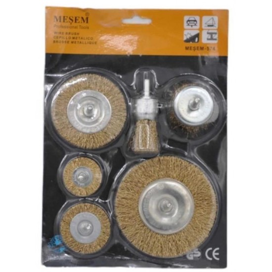 Robinanka® 6'lı Pimli Tel Fırça Seti Pas Yağ Kir Boya Yapışkan Çözücü Robinanka® 6'lı Pimli Tel Fırça Seti Pas Yağ Kir Boya Yapışkan Çözücü