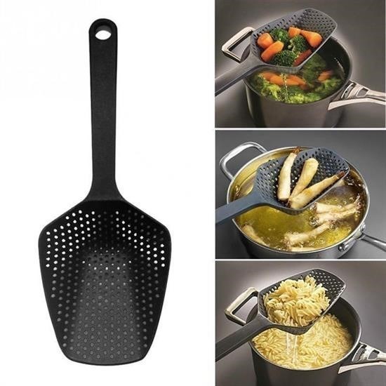 Robinanka® Isıya Dayanıklı Plastik Süzgeçli Kızartma ve Sebze Haşlama Kepçesi Robinanka® Isıya Dayanıklı Plastik Süzgeçli Kızartma ve Sebze Haşlama Kepçesi