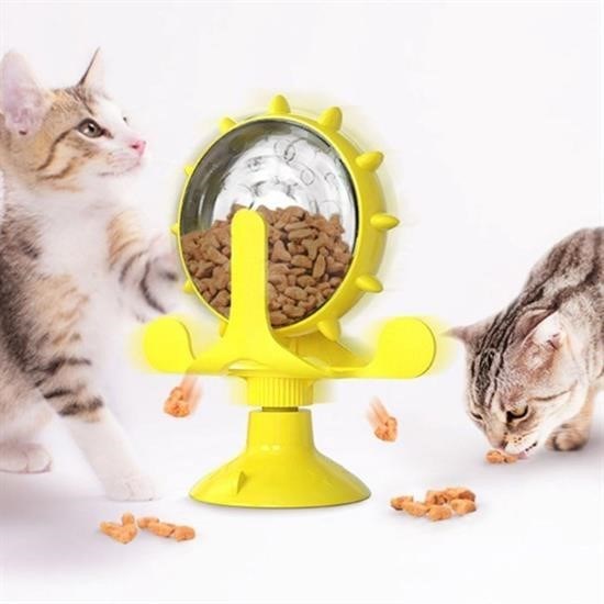 Robinanka® Vantuzlu Zilli İnteraktif Dönebilen Mama Kaplı Renkli Eğlenceli Eğitici Kedi Oyuncağı Robinanka® Vantuzlu Zilli İnteraktif Dönebilen Mama Kaplı Renkli Eğlenceli Eğitici Kedi Oyuncağı
